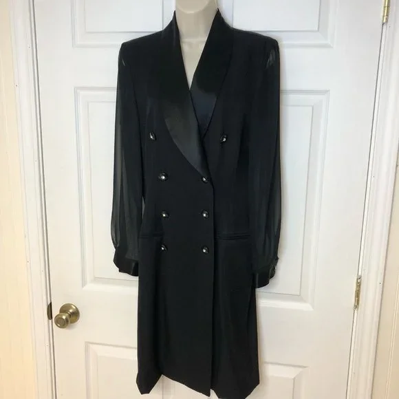 green emerald velvet dress Danny & Nicole Scoop Neck Sleeveless Zipper Back Multi Print Knit Dress with Matching Jacket Black Mustard / 8 main image 0